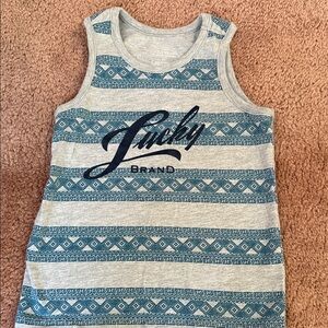 Lucky Brand Kids Geometric Blue and Gray Tank Top